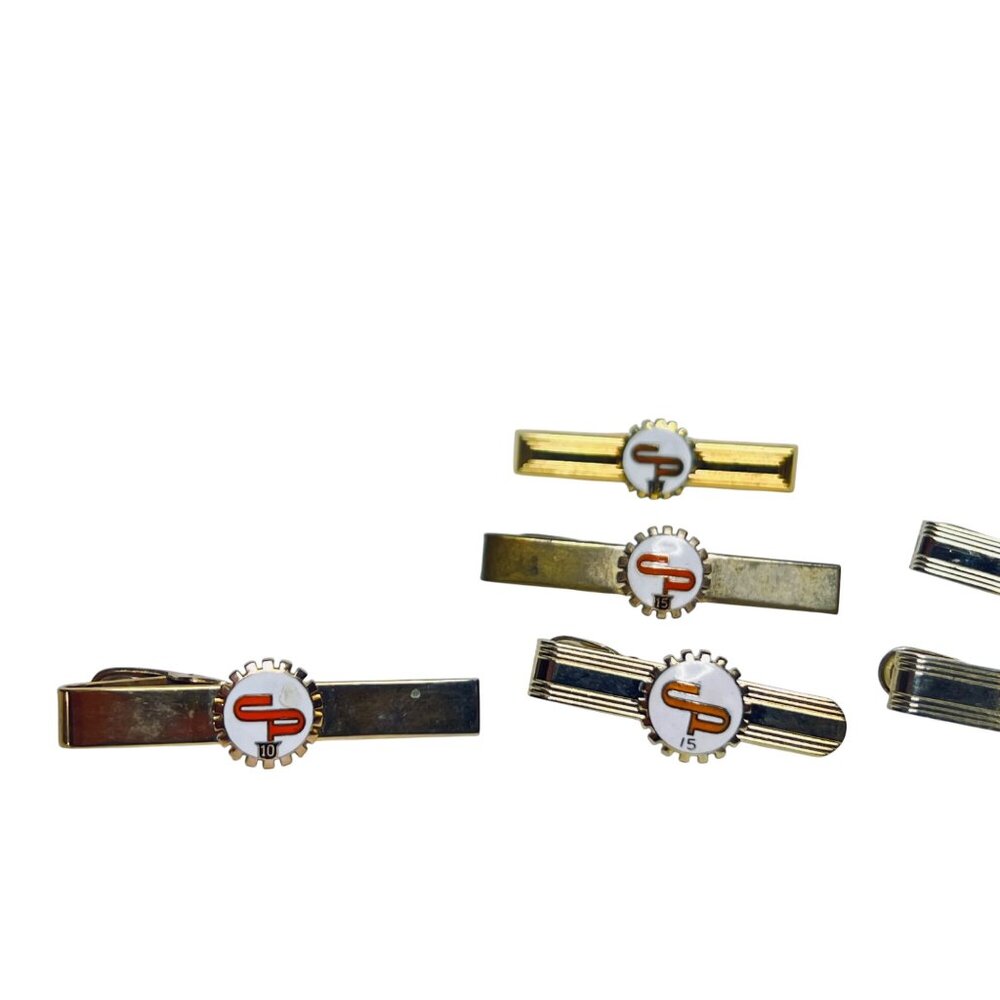 Vintage Lot Of 8 Gold Tone CPC International Anniversary Tie Bars (6062) - Picture 2 of 7